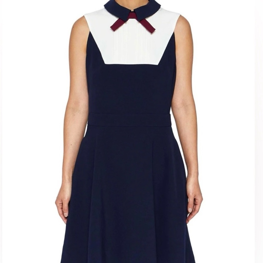Ted Baker London MIYYLEE bib fit and flare bow dress two